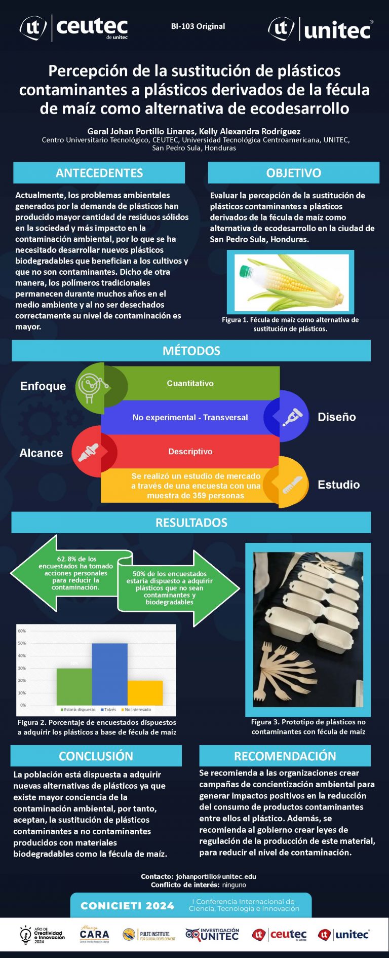 Percepción de la sustitución de plásticos contaminantes a plásticos derivados de la fécula de maíz como alternativa de ecodesarrollo Evaluar