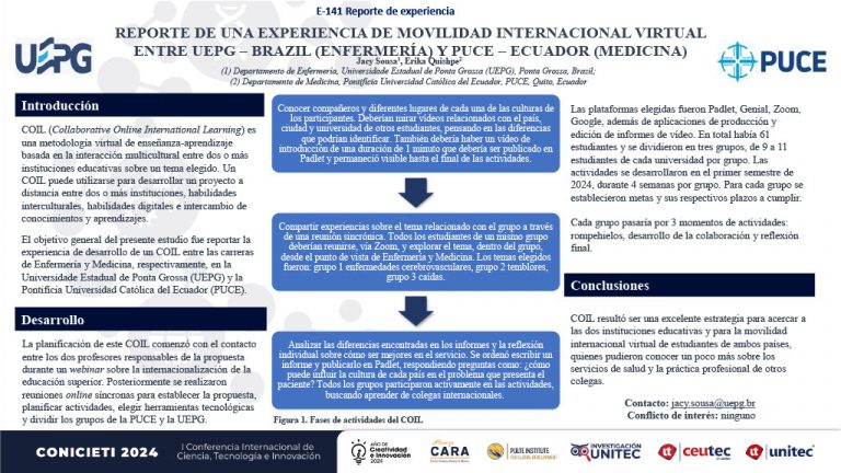 REPORTE DE UNA EXPERIENCIA DE MOVILIDAD INTERNACIONAL VIRTUAL ENTRE UEPG BRAZIL (ENFERMERÍA) Y PUCE ECUADOR (MEDICINA)