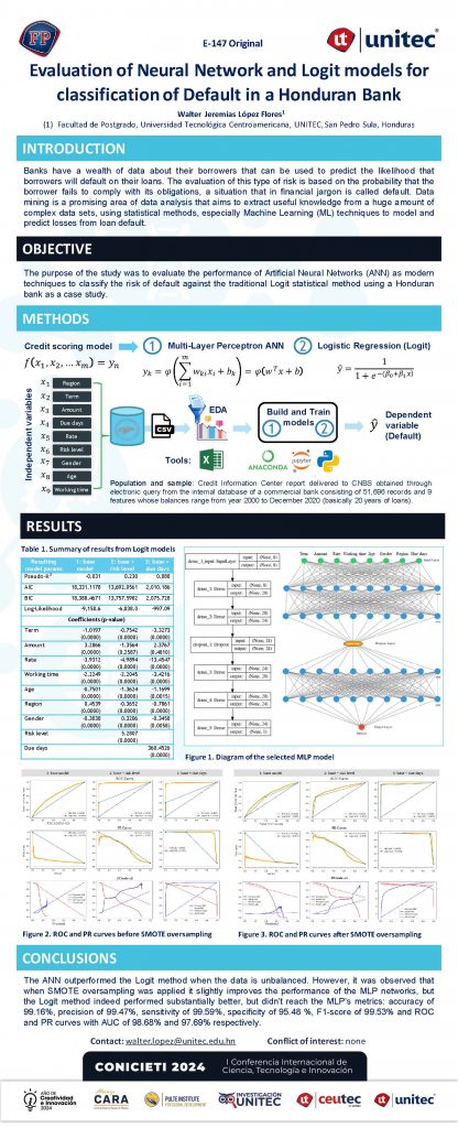 Evaluation of Neural Network and Logit models for classification of Default in a Honduran Bank
