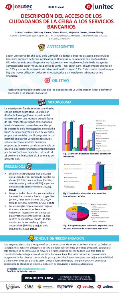 Descripción del acceso de los ciudadanos de la ceiba a los servicios bancarios