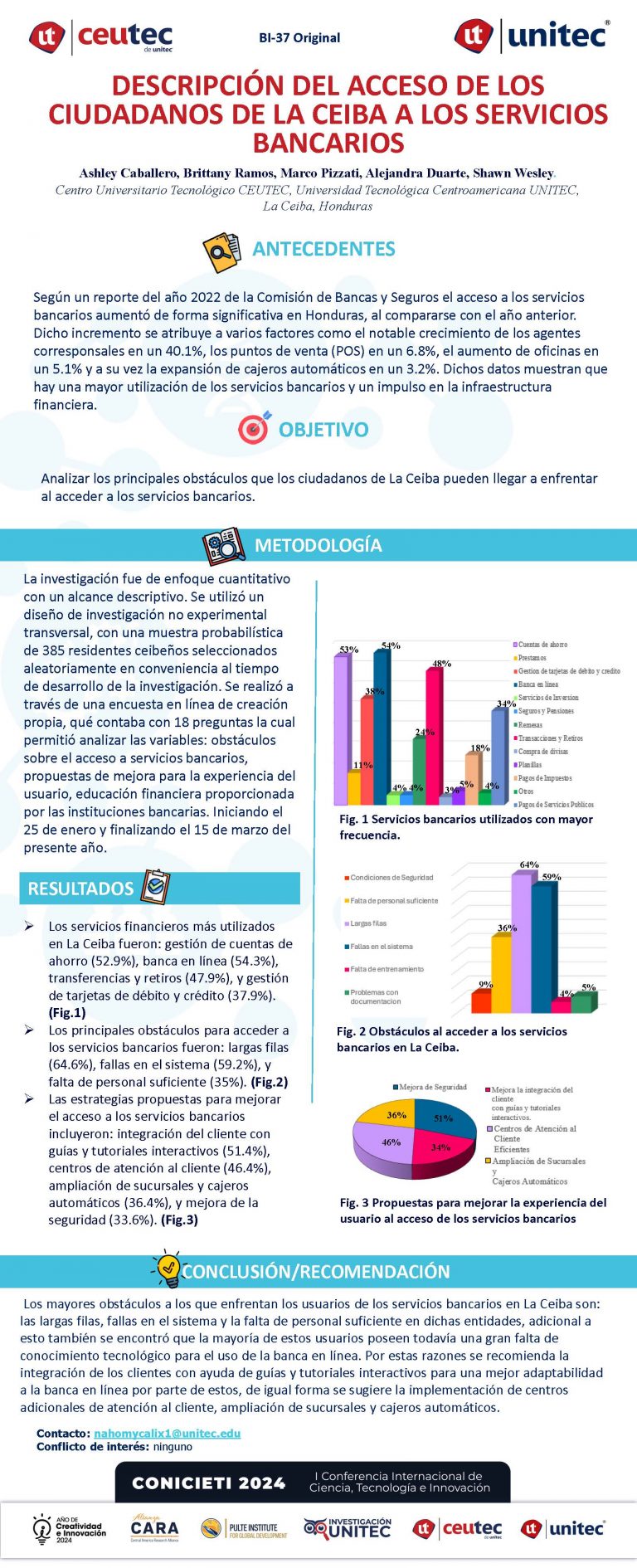 Descripción del acceso de los ciudadanos de la ceiba a los servicios bancarios