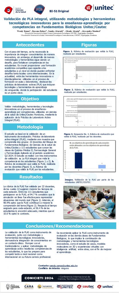 Validación de PLA integral, utilizando metodologías y herramientas tecnológicas innovadoras para la enseñanza-aprendizaje por competencias en Fundamentos Biológicos Unitec/Ceutec