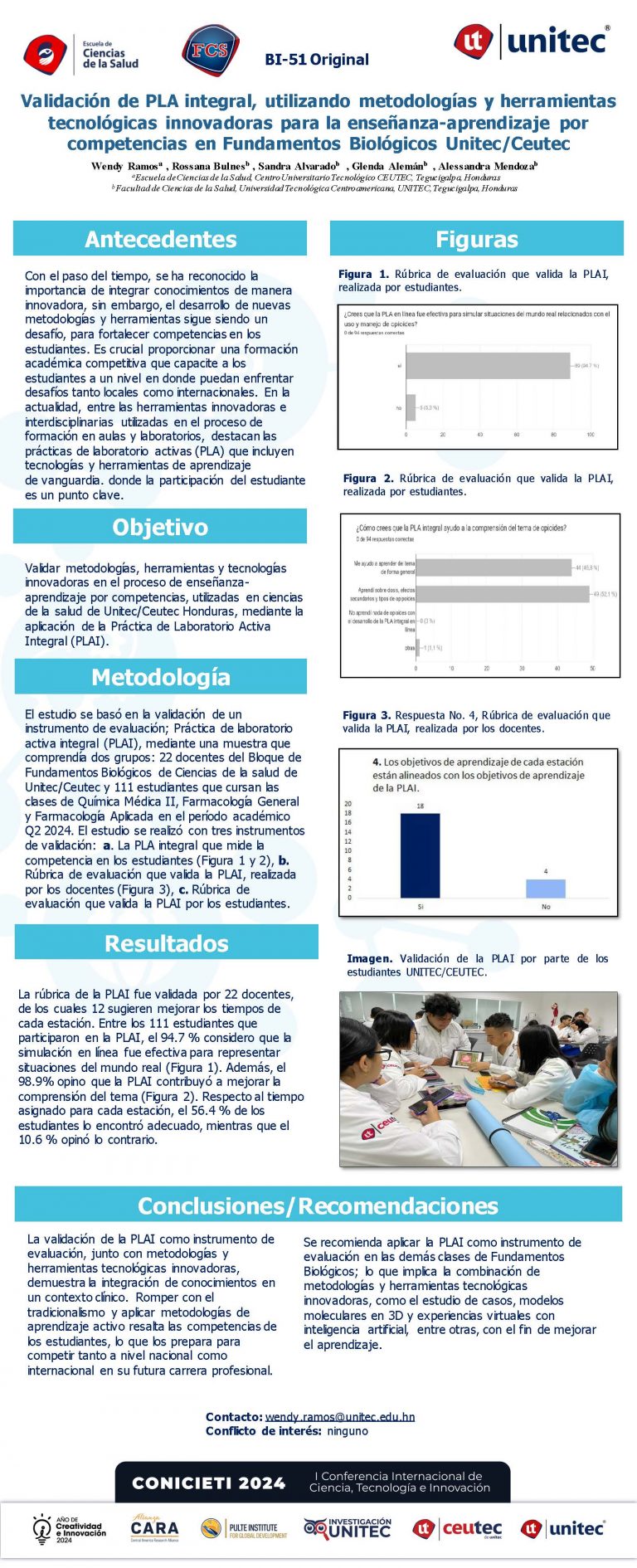 Validación de PLA integral, utilizando metodologías y herramientas tecnológicas innovadoras para la enseñanza-aprendizaje por competencias en Fundamentos Biológicos Unitec/Ceutec