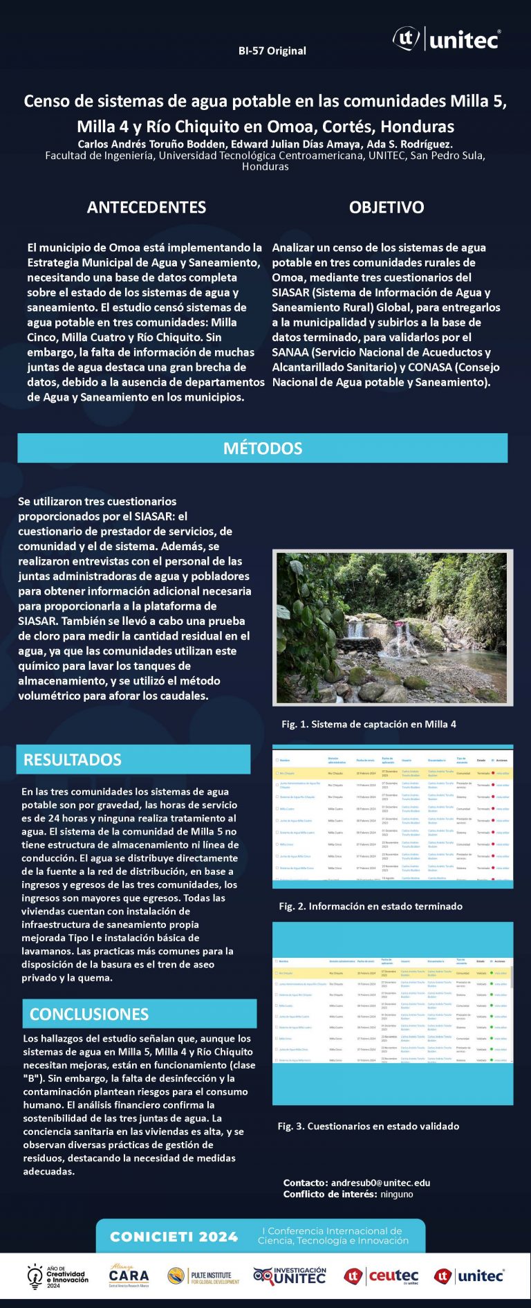 Censo de sistemas de agua potable en las comunidades Milla 5, Milla 4 y Río Chiquito en Omoa, Cortés , Honduras