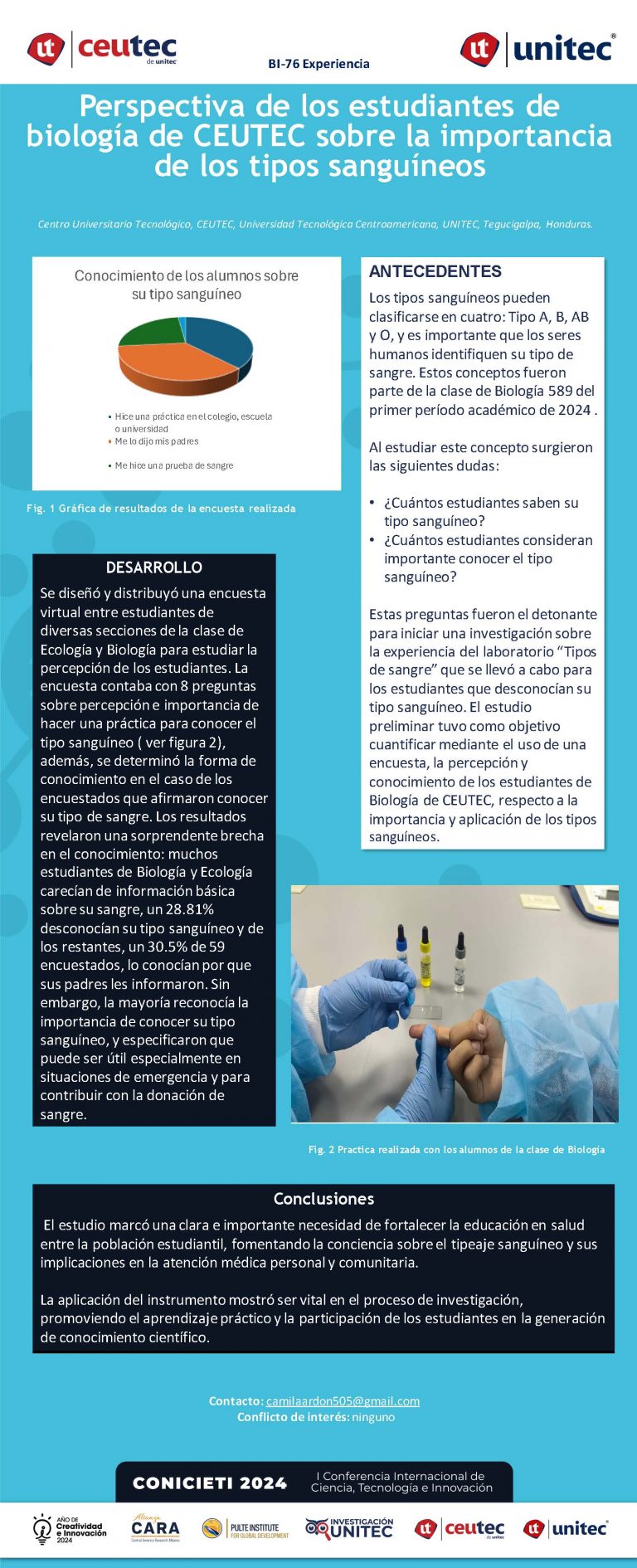 Perspectiva de los estudiantes de biología de CEUTEC sobre la importancia de los tipos sanguíneos