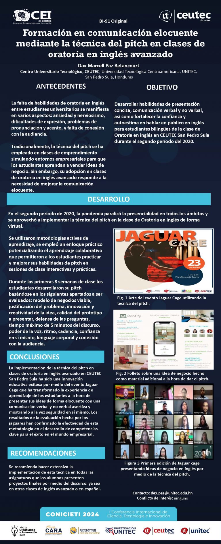 Formación en comunicación elocuente mediante la técnica del pitch en clases de oratoria en inglés avanzado