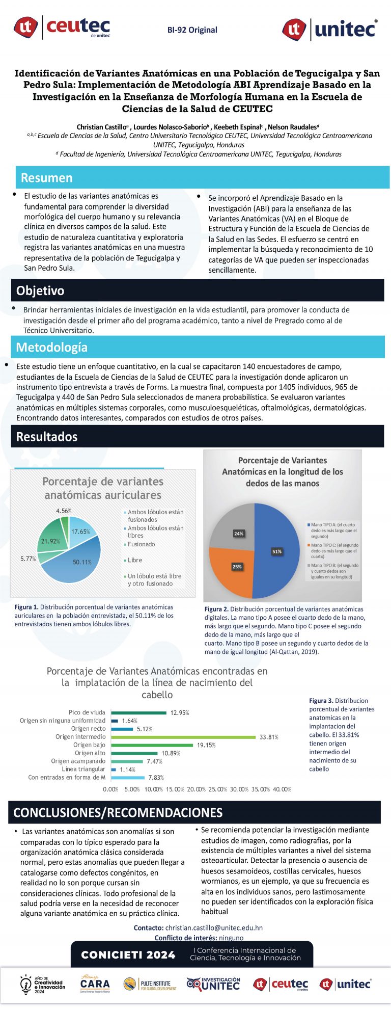 Identificación de Variantes Anatómicas en una Población de Tegucigalpa y San Pedro Sula: Implementación de Metodología ABI Aprendizaje Basado en la Investigación en la Enseñanza de Morfología Humana en la Escuela de Ciencias de la Salud de CEUTEC
