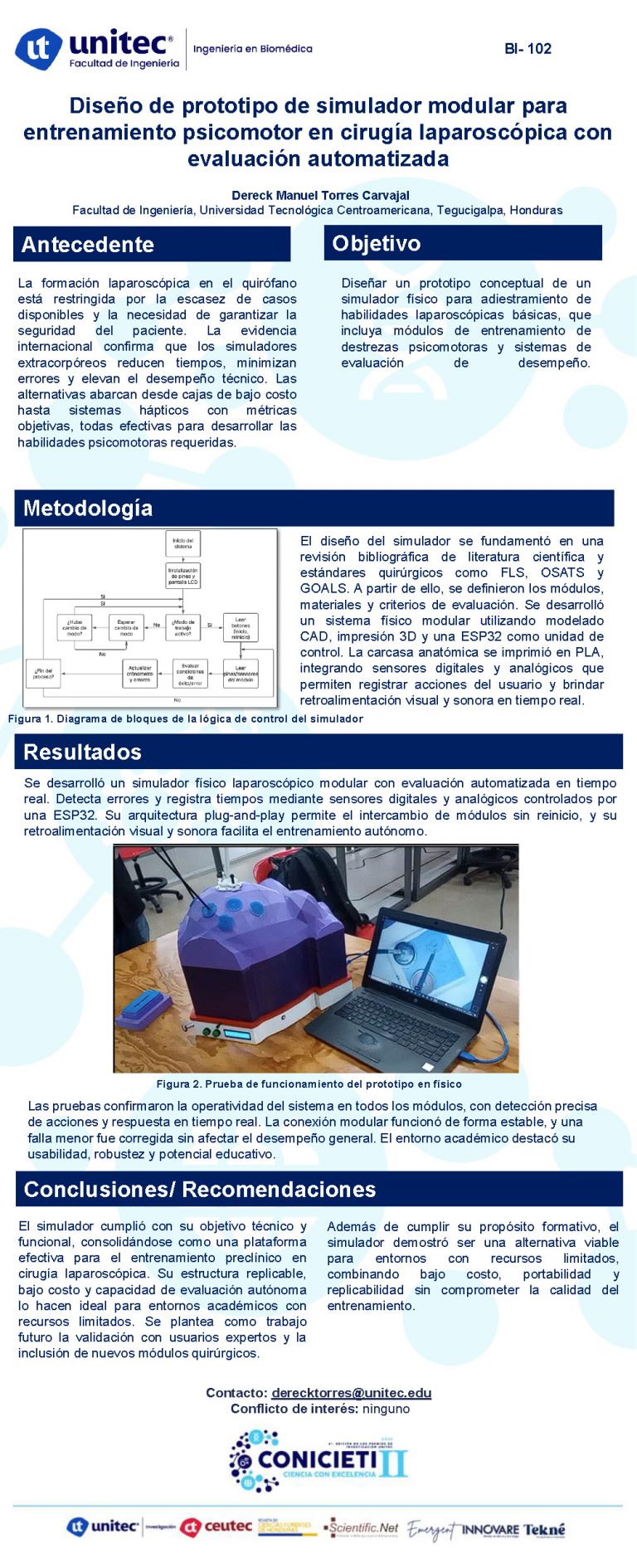 Diseño de prototipo de simulador modular para entrenamiento psicomotor en cirugía laparoscópica con evaluación automatizada