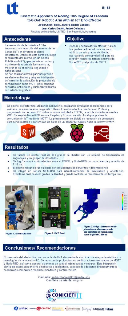 Kinematic Approach of Adding Two Degree of Freedom to 6-DoF Robotic Arm with an IoT End-Effector