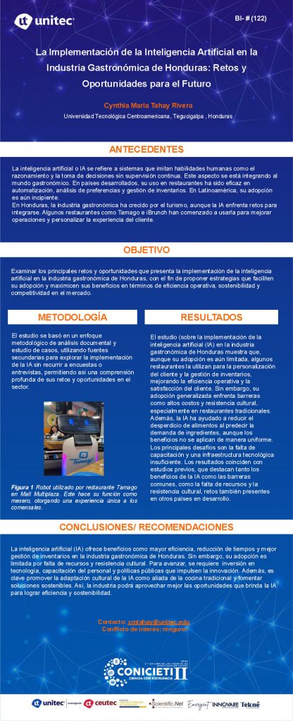 La Implementación de la Inteligencia Artificial en la Industria Gastronómica de Honduras: Retos y Oportunidades para el Futuro