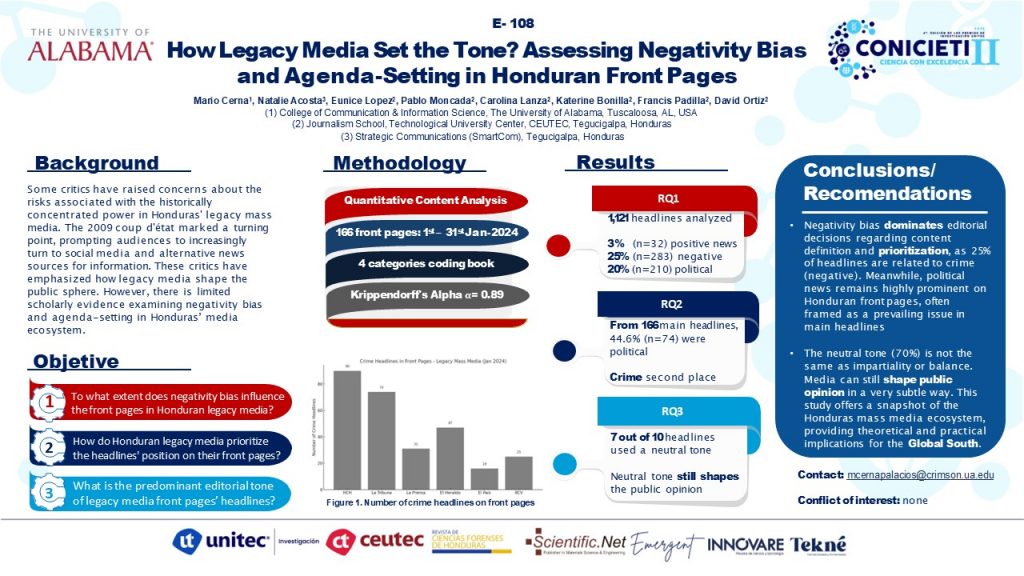 How Legacy Media Set the Tone? Assessing Negativity Bias and Agenda-Setting in Honduran Front Pages