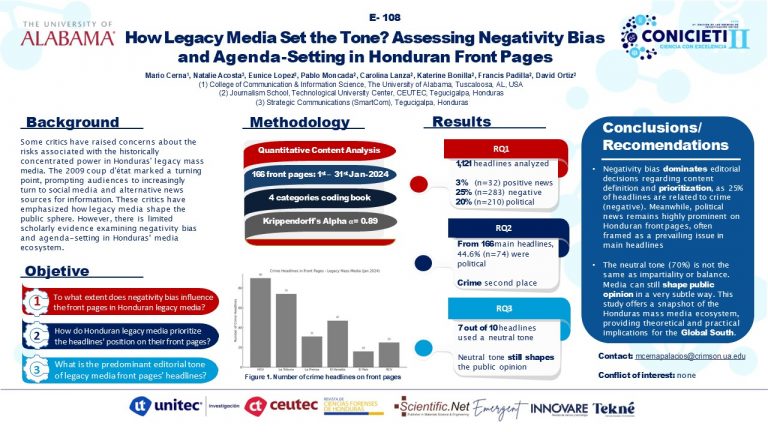 How Legacy Media Set the Tone? Assessing Negativity Bias and Agenda-Setting in Honduran Front Pages