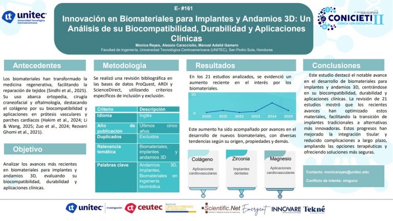 Innovación en Biomateriales para Implantes y Andamios 3D: Un Análisis de su Biocompatibilidad, Durabilidad y Aplicaciones Clínicas
