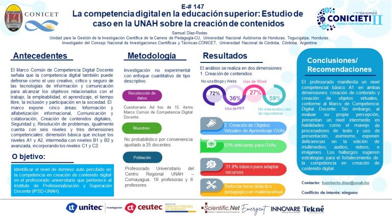 La competencia digital en la educación superior: Estudio de caso en la UNAH sobre la creación de contenidos
