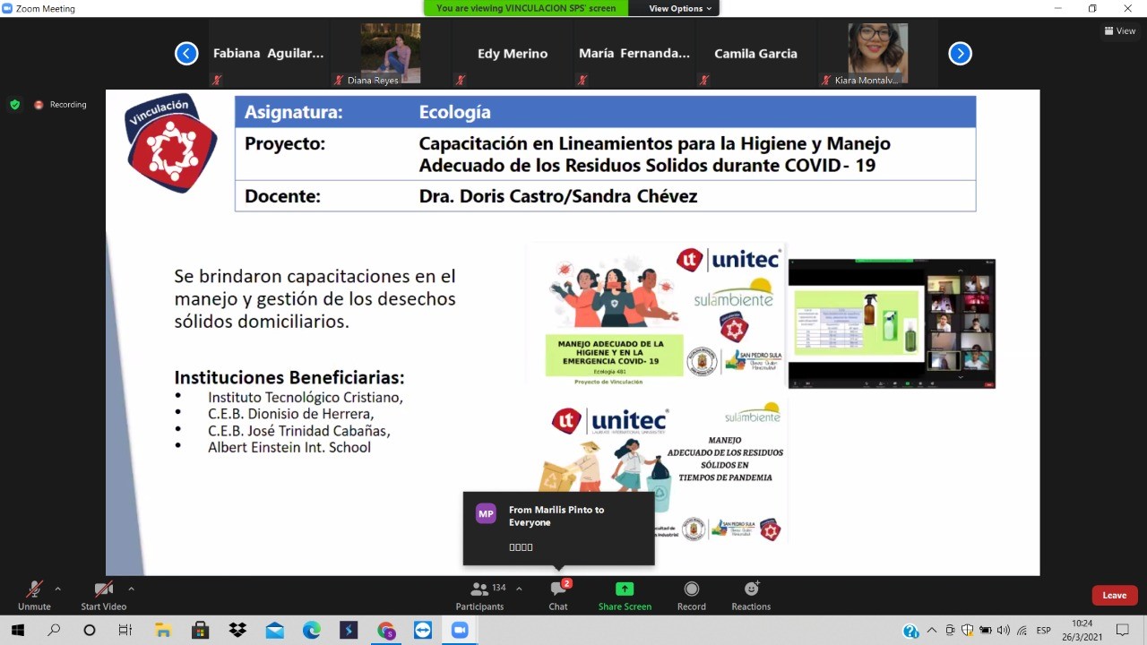 UNITEC SPS entrega proyectos de vinculaci&oacute;n para beneficiar a organizaciones