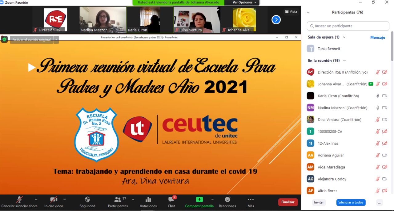 Voluntarios de UNITEC-CEUTEC realizan capacitaciones en Escuela para Padres de centros de educaci&oacute;n p&uacute;blica